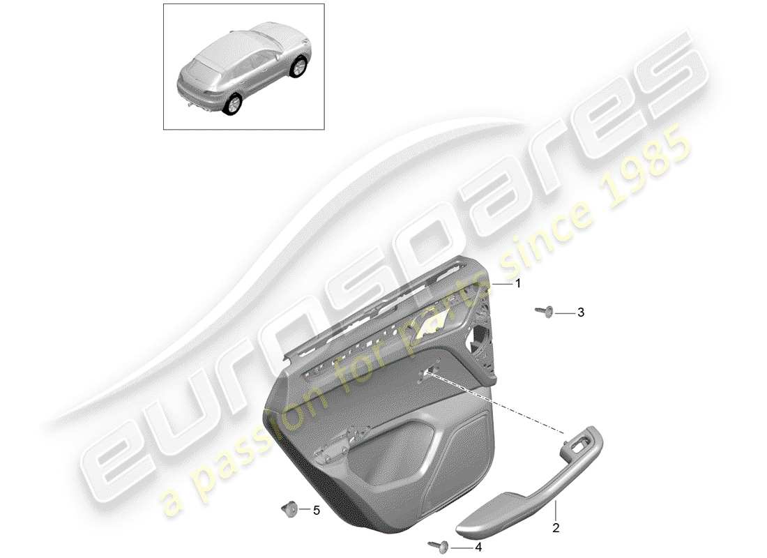 porsche macan (2014) door panel part diagram