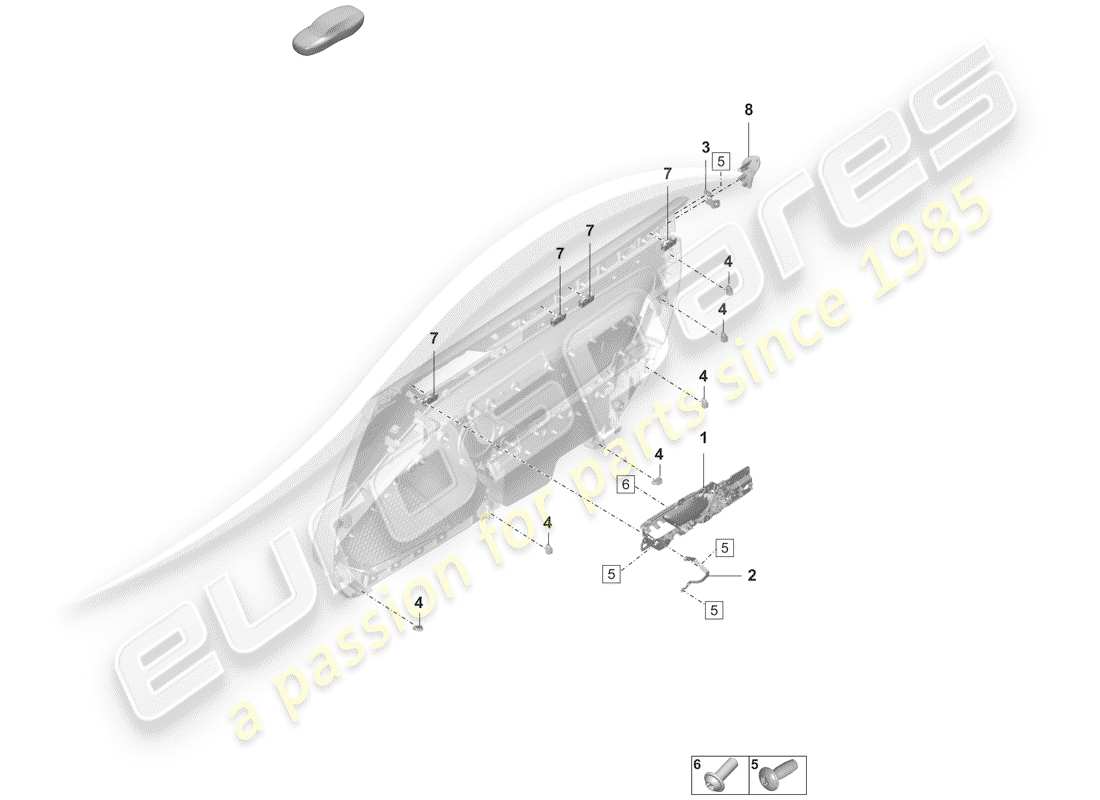 porsche 2020 door panel part diagram