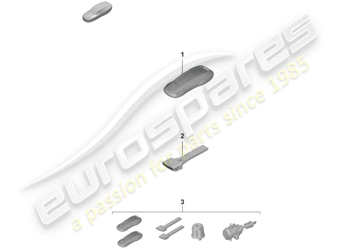 porsche 2020 handheld transmitter part diagram