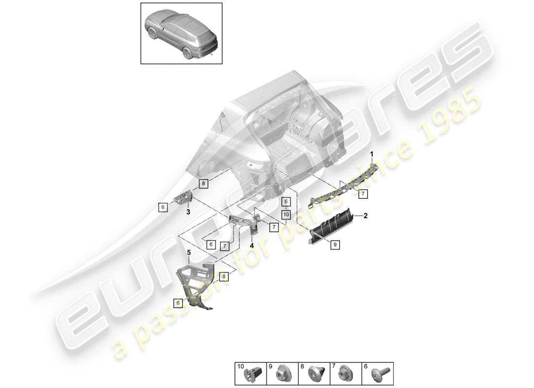 porsche cayenne e3 (2018) fasteners part diagram