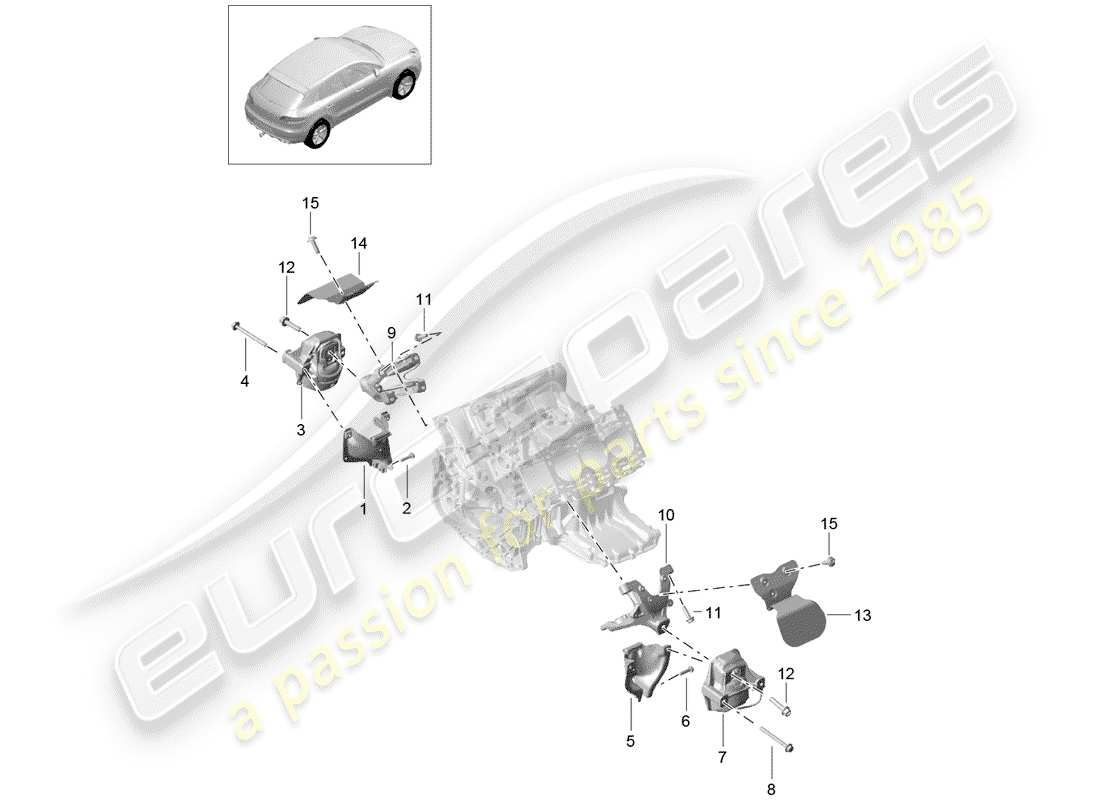 porsche macan (2018) engine lifting tackle part diagram