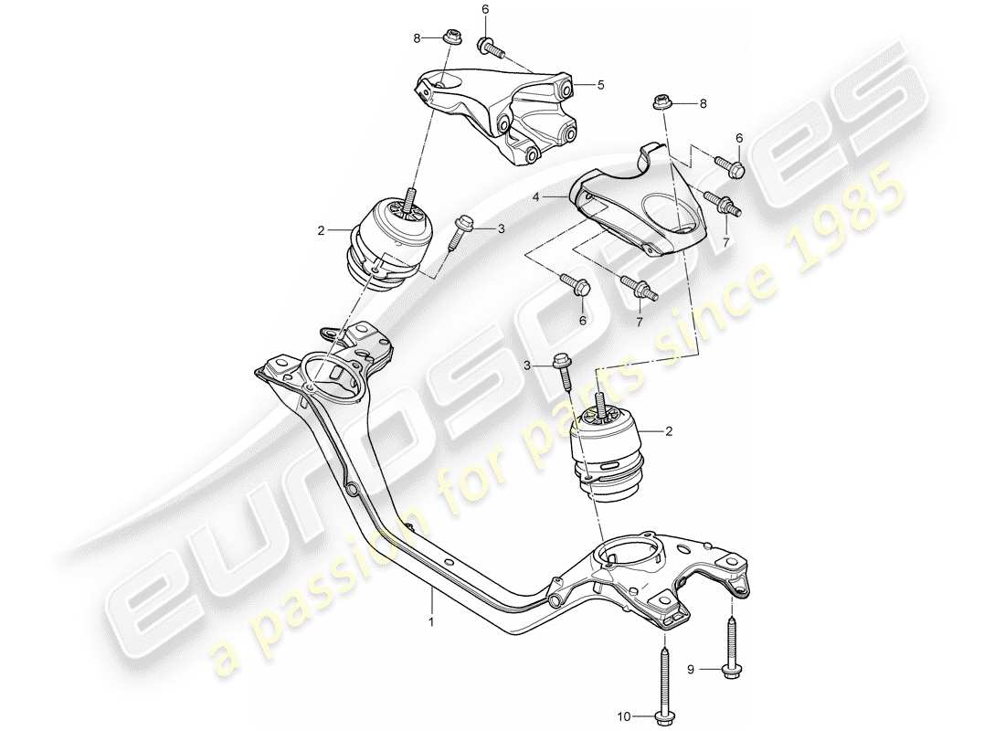 porsche cayenne (2010) engine lifting tackle part diagram