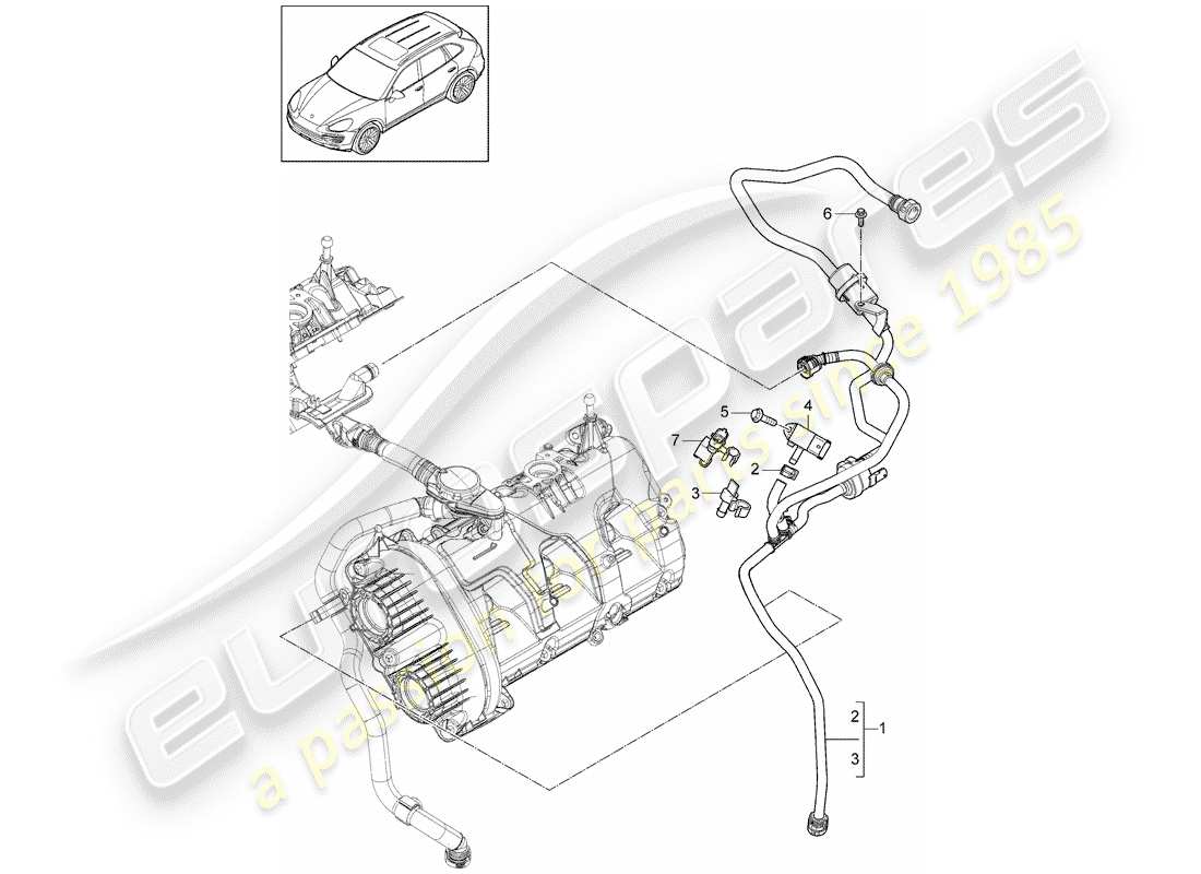 porsche cayenne e2 (2017) ventilation for part diagram