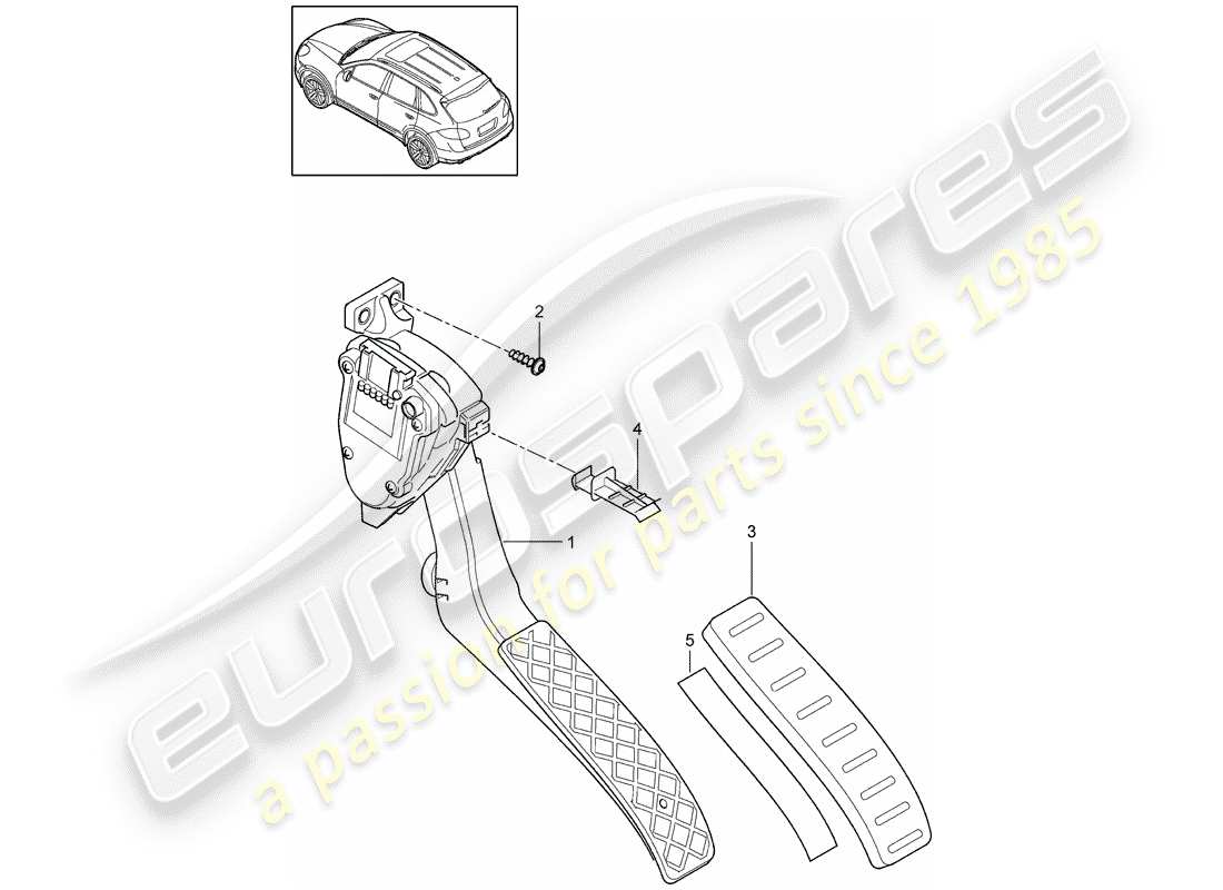 porsche cayenne e2 (2017) pedals part diagram