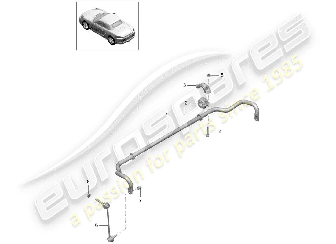 porsche 718 boxster (2017) stabilizer part diagram