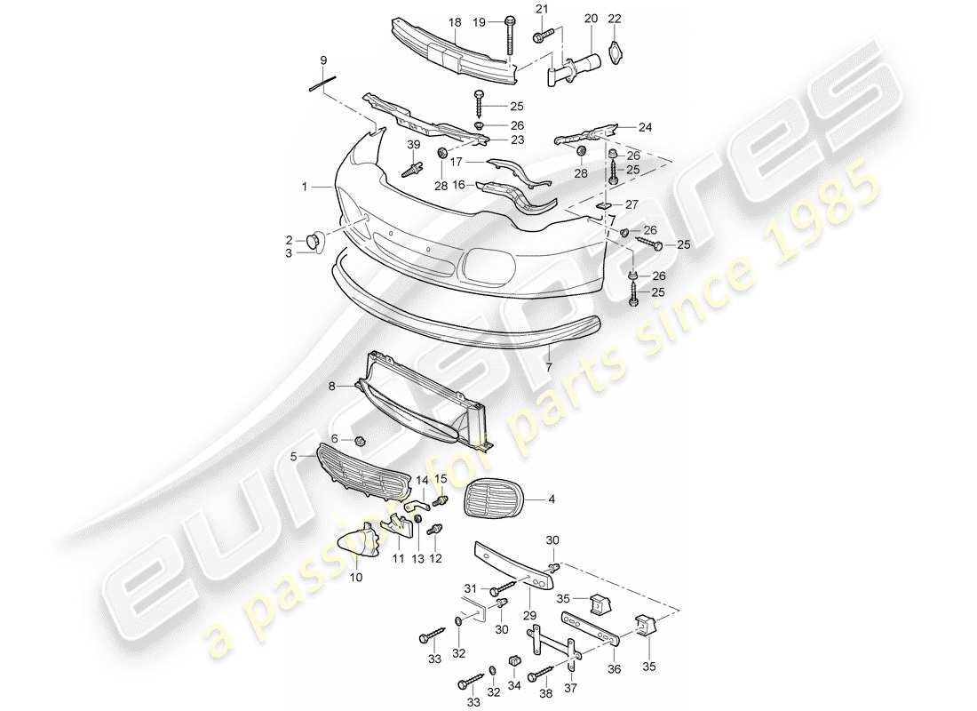 porsche 996 (2002) bumper part diagram