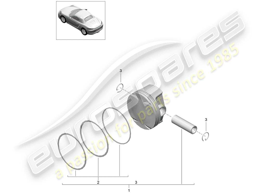 porsche 718 boxster (2017) piston part diagram