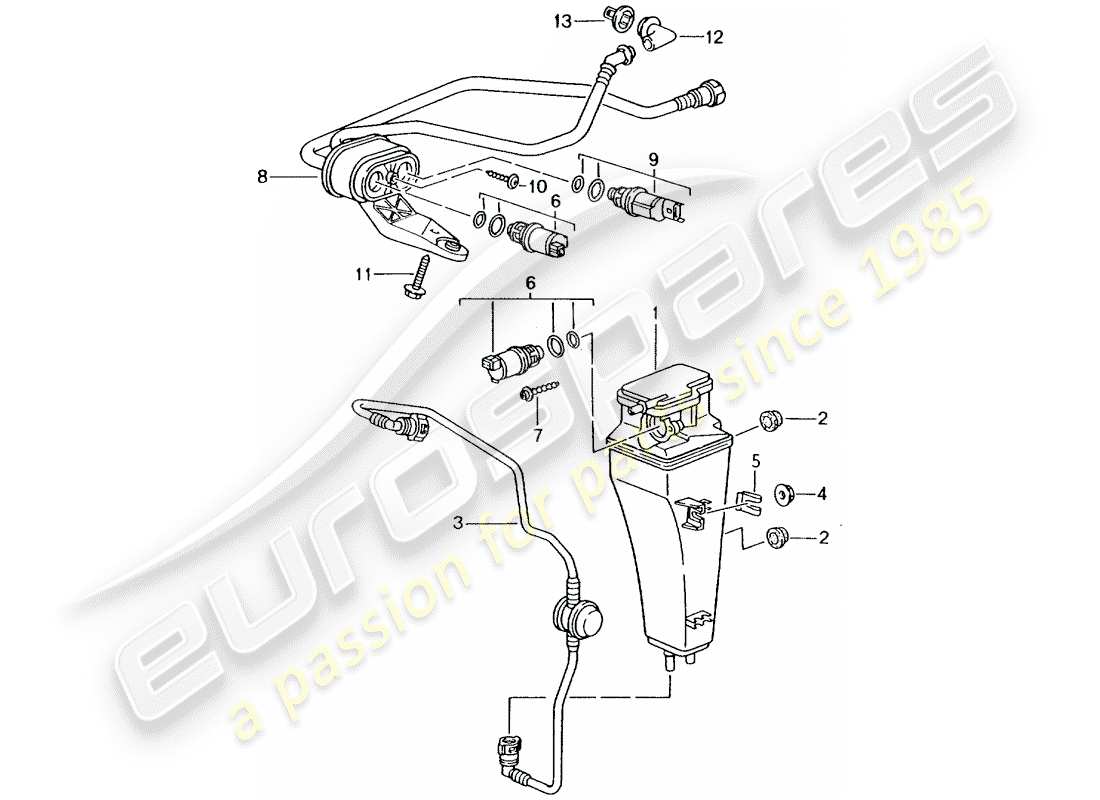 porsche 996 (2001) evaporative emission canister part diagram