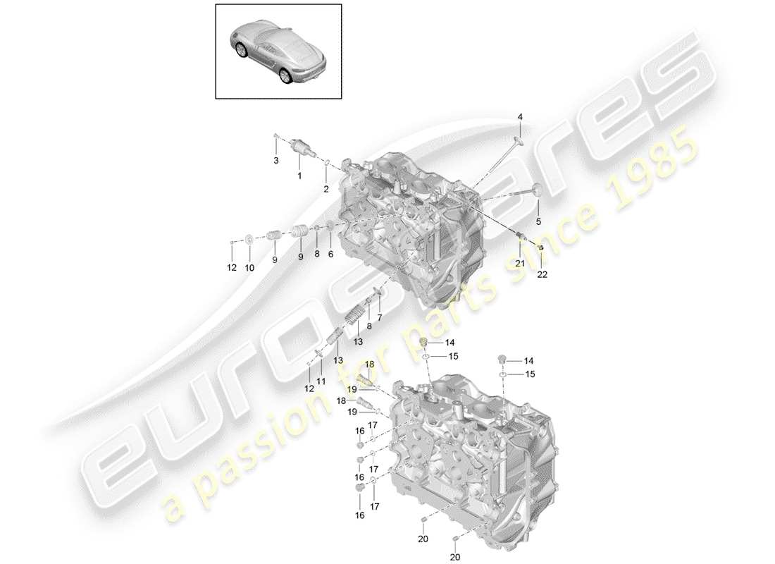 porsche 718 cayman (2020) cylinder head part diagram