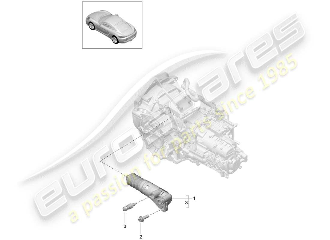 porsche 718 cayman (2020) clutch slave cylinder part diagram