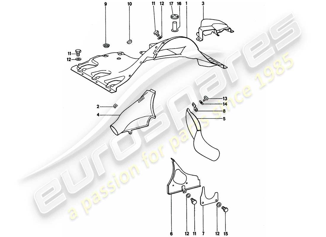 porsche 911 (1977) air duct part diagram