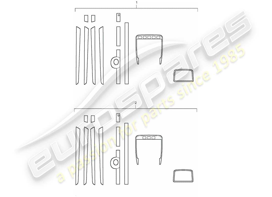 porsche tequipment cayenne (2004) 1 set trim moldings for part diagram