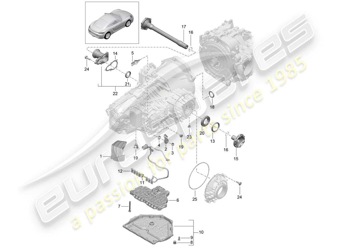 porsche 718 cayman (2020) - pdk - part diagram