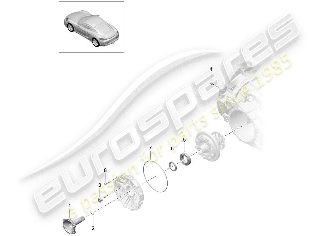 porsche 718 cayman (2020) manual gearbox part diagram