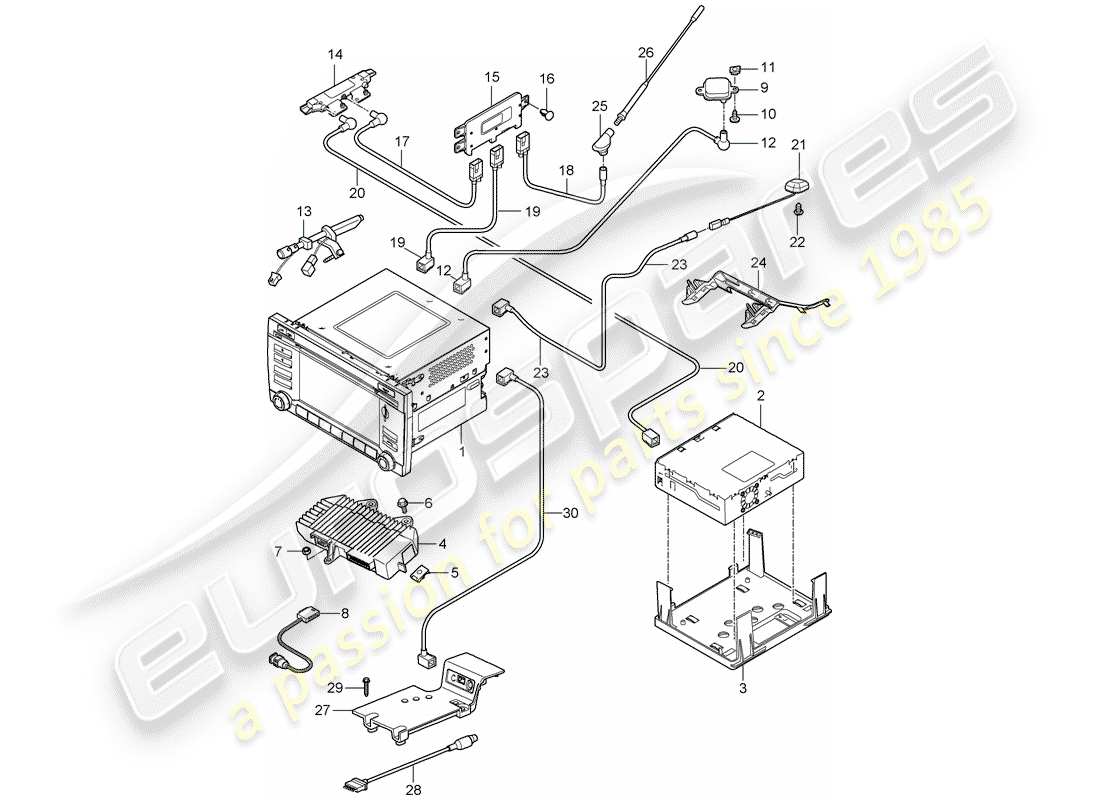 porsche cayman 987 (2011) operating unit part diagram