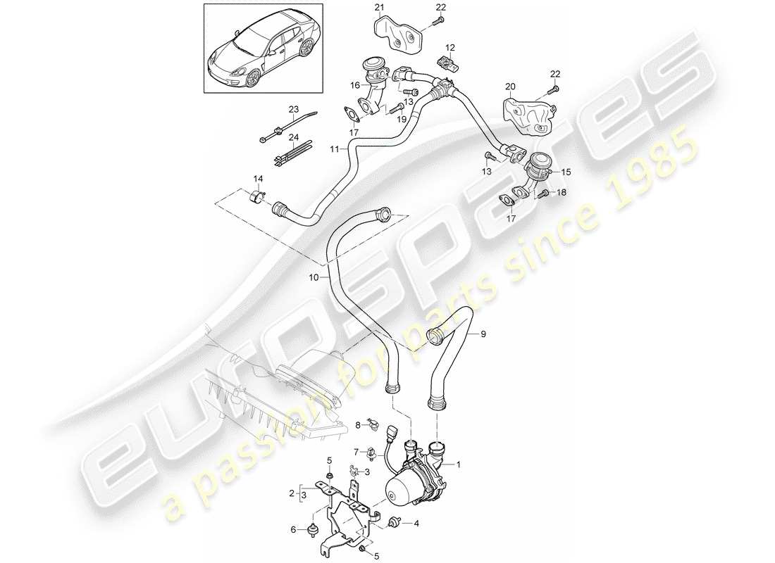 porsche panamera 970 (2010) exhaust emission control sys- part diagram