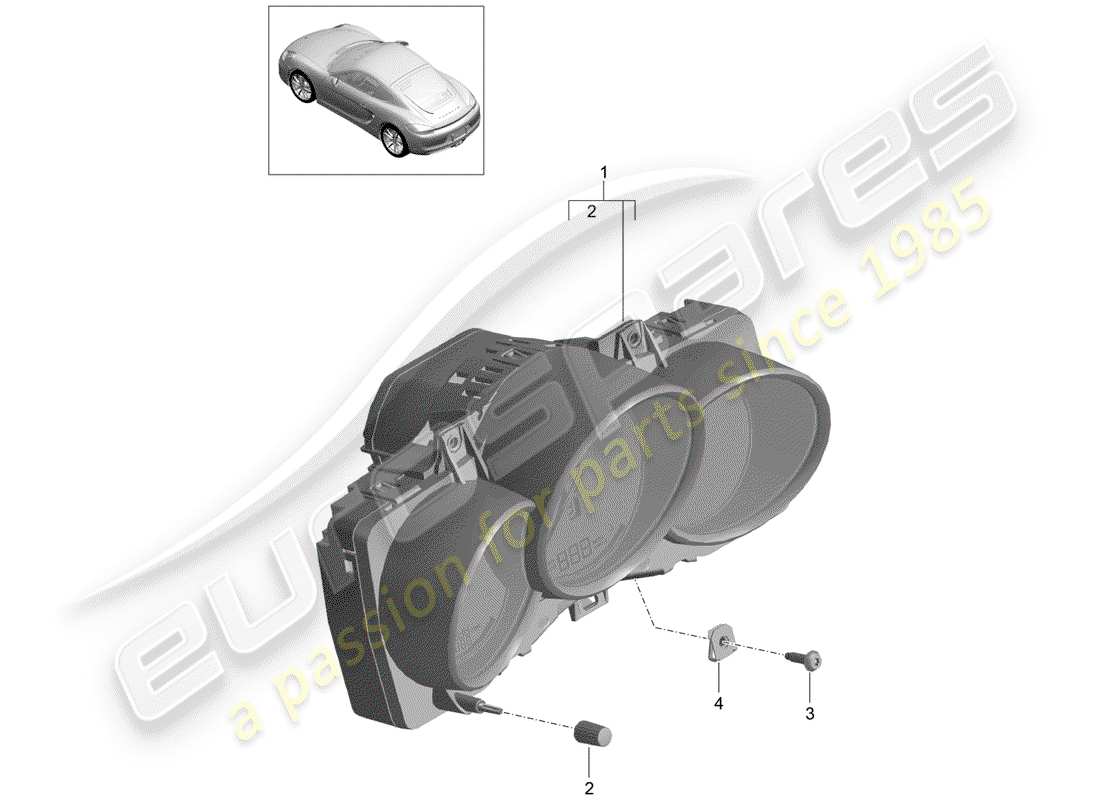 porsche cayman 981 (2014) instruments part diagram