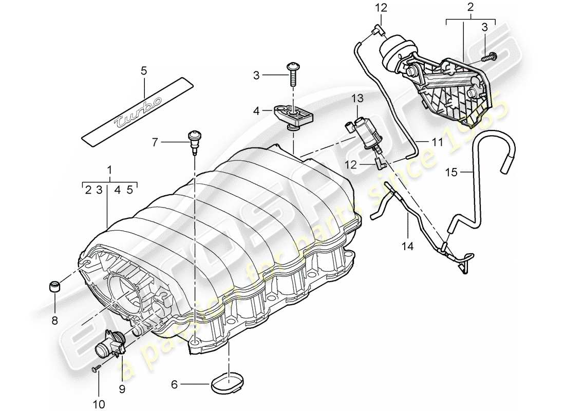 porsche cayenne (2008) intake air distributor part diagram