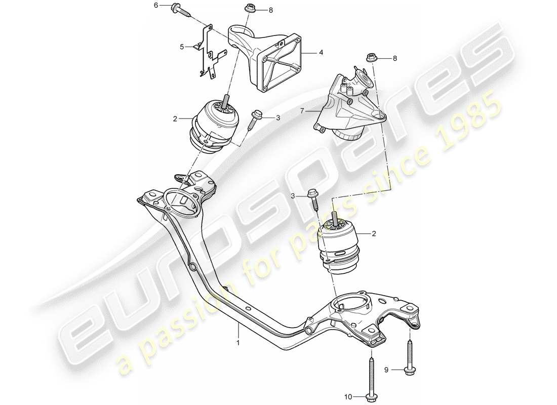 porsche cayenne (2010) engine lifting tackle part diagram