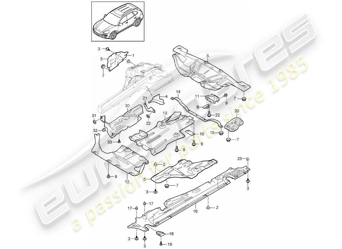 porsche cayenne e2 (2012) lining part diagram