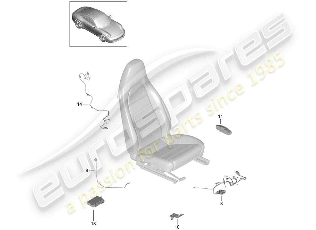 porsche 991 (2015) harness part diagram