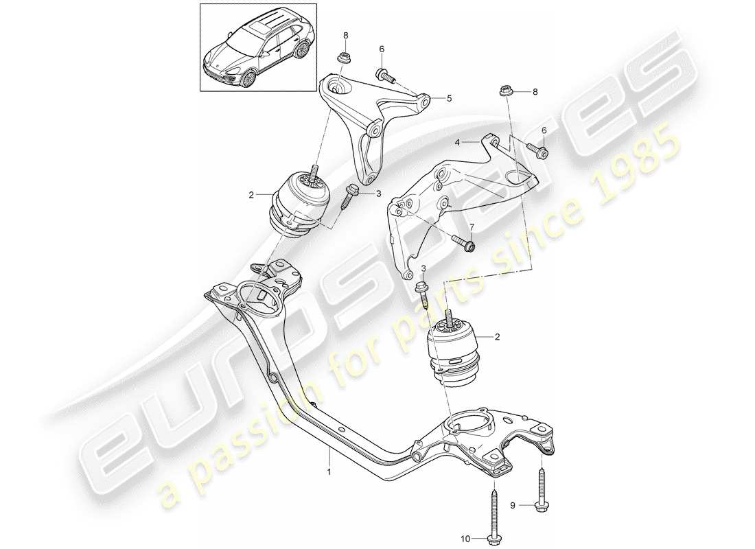 porsche cayenne e2 (2012) engine lifting tackle part diagram