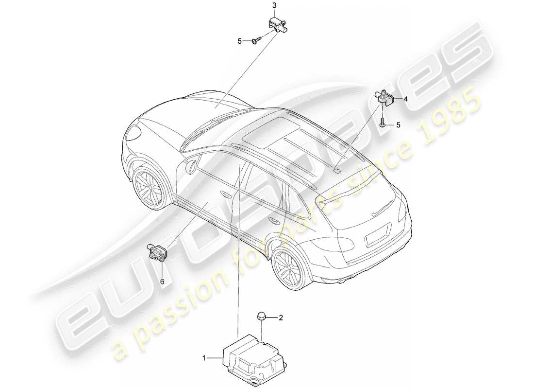 porsche cayenne e2 (2012) electronic control module part diagram