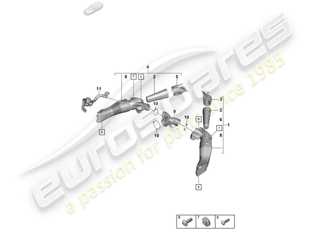 porsche boxster spyder (2020) air cleaner part diagram