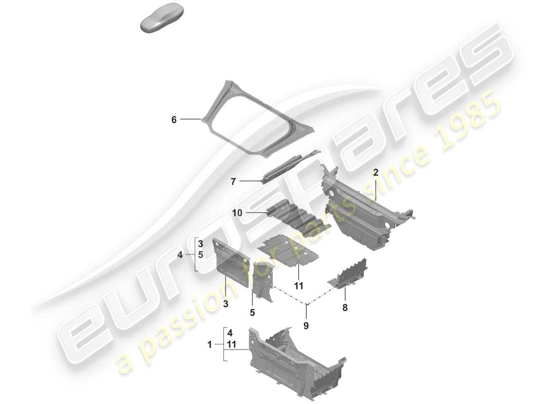 porsche 2019 front end part diagram