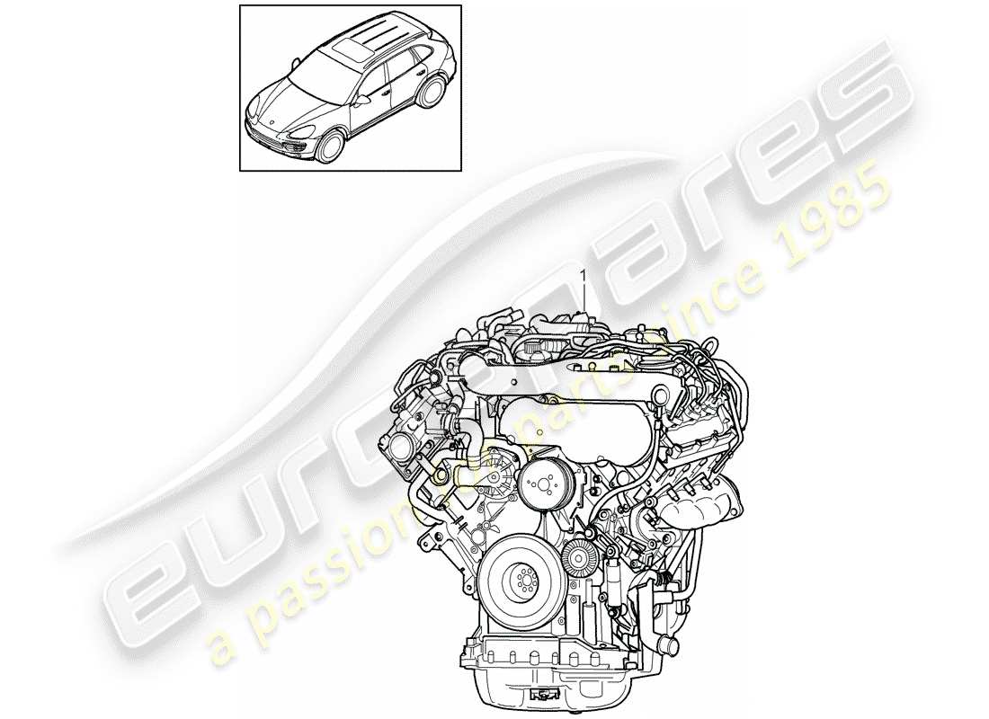 porsche cayenne e2 (2018) replacement engine part diagram