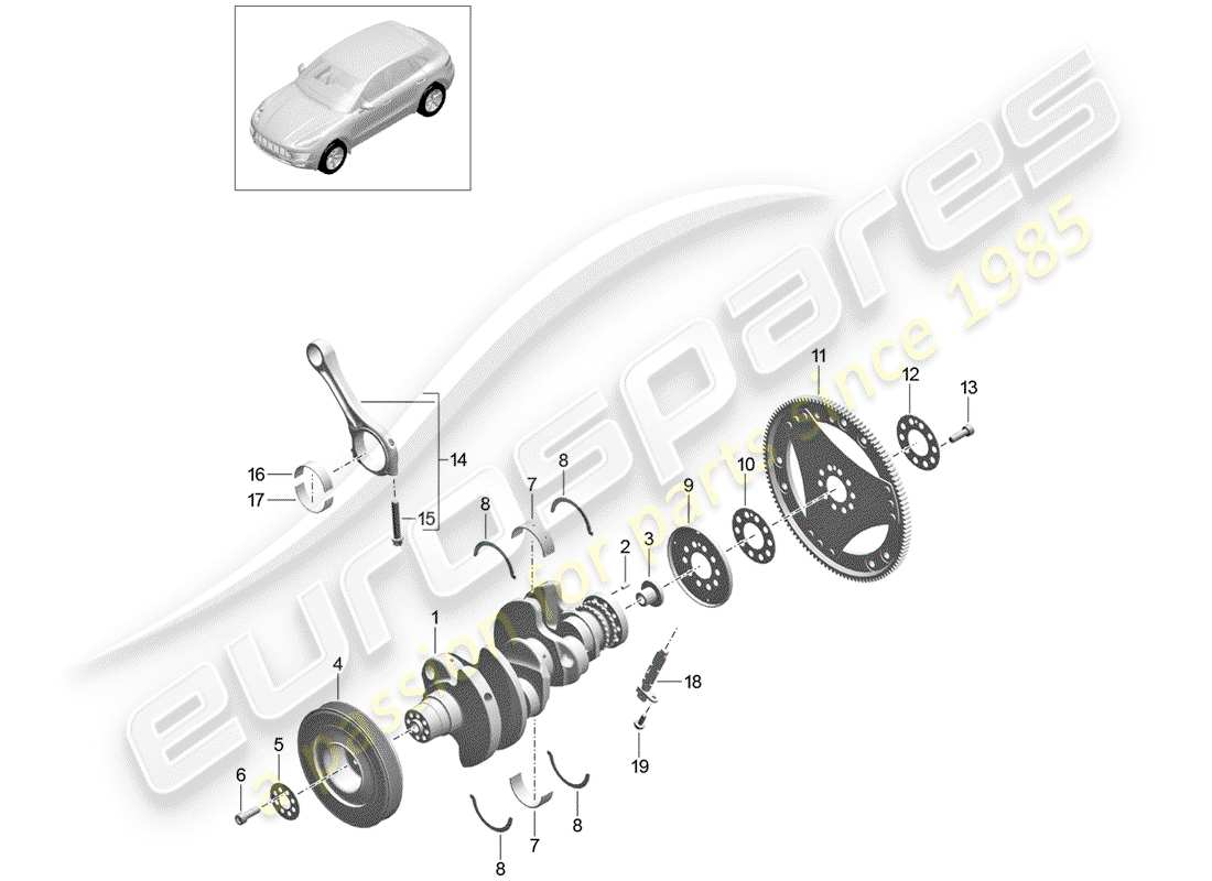 porsche macan (2018) crankshaft part diagram