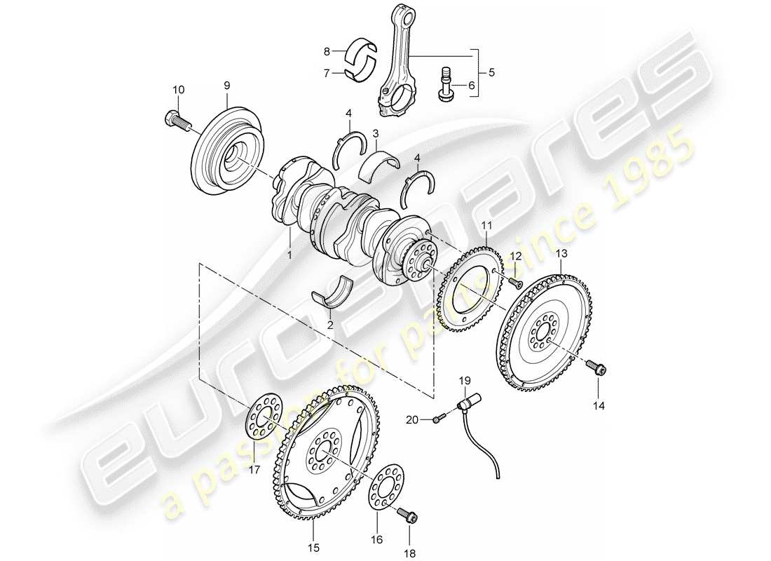 porsche cayenne (2010) crankshaft part diagram