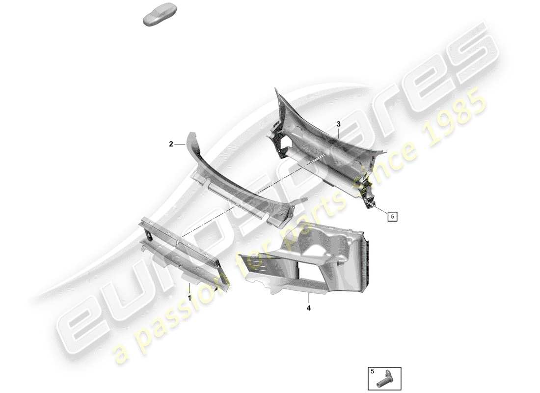 porsche boxster spyder (2020) bumper part diagram