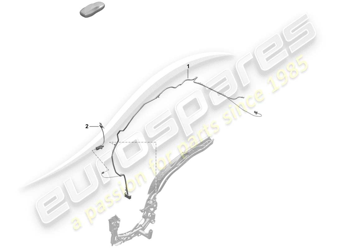 porsche boxster spyder (2019) convertible top part diagram