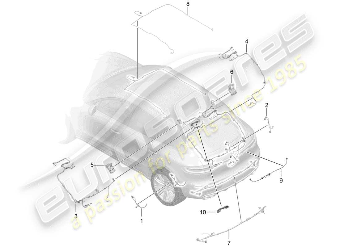 porsche macan (2019) harness part diagram