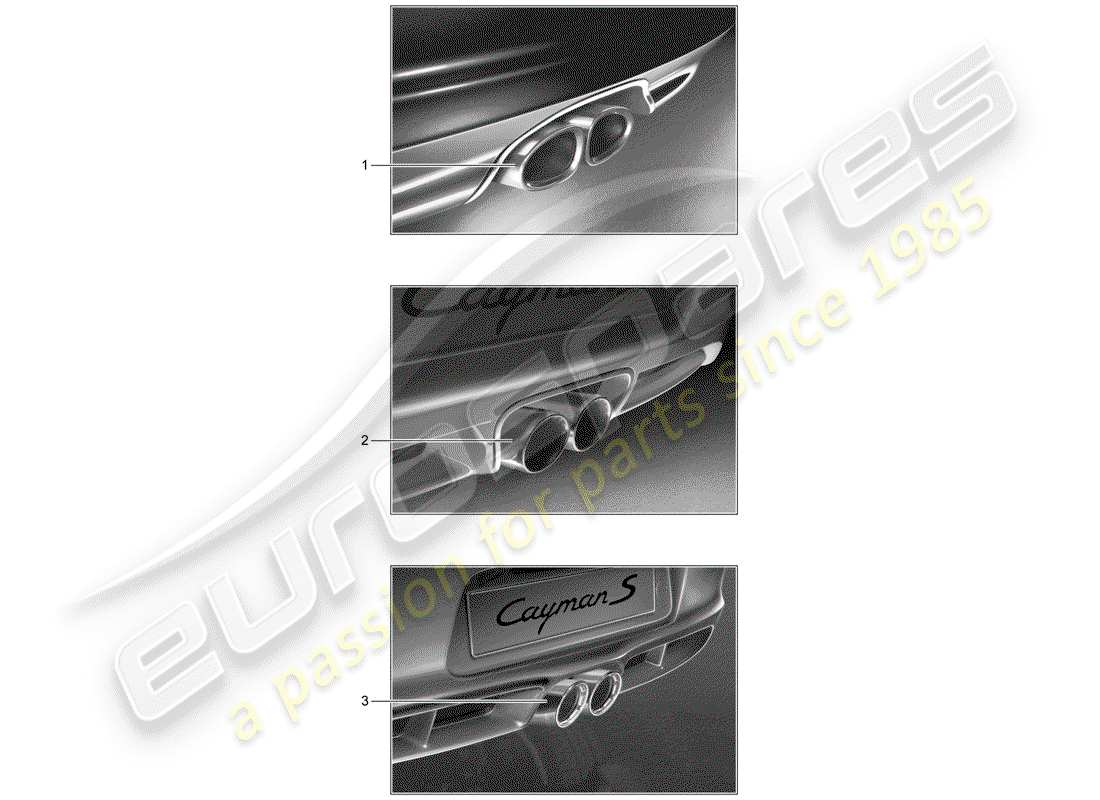 porsche tequipment catalogue (2012) sports tailpipe part diagram