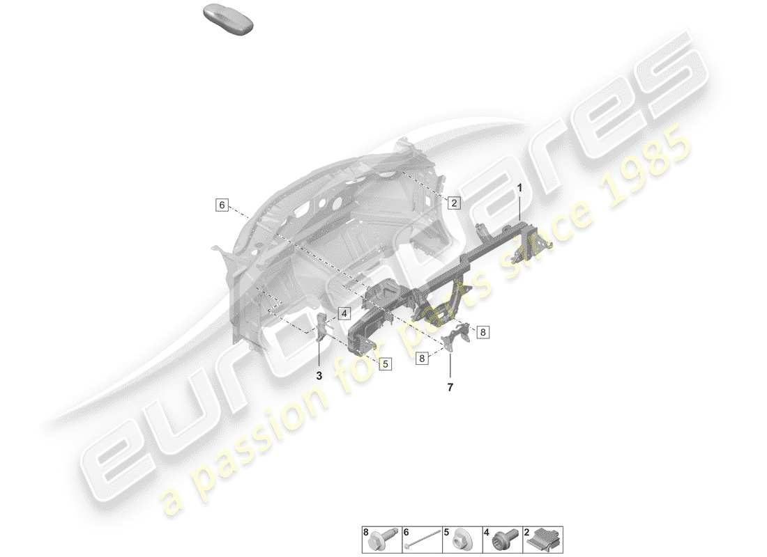 porsche 2020 dashboard bracket part diagram