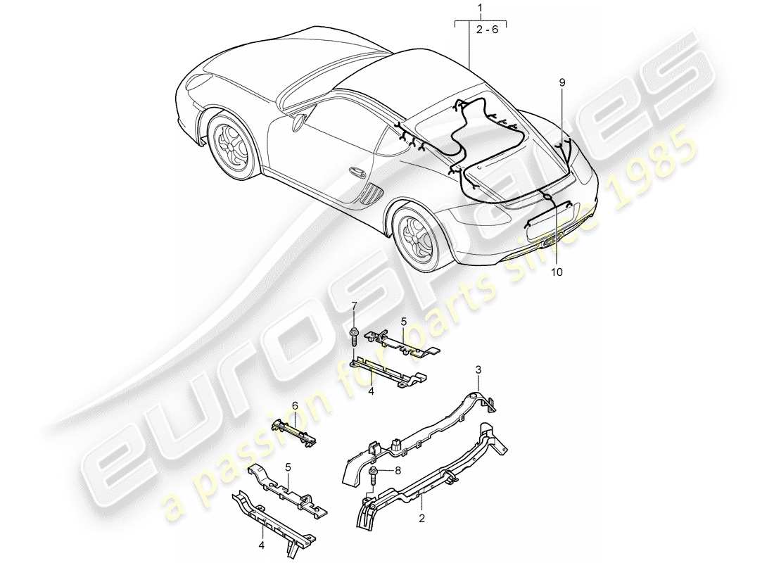 porsche cayman 987 (2011) wiring harnesses part diagram