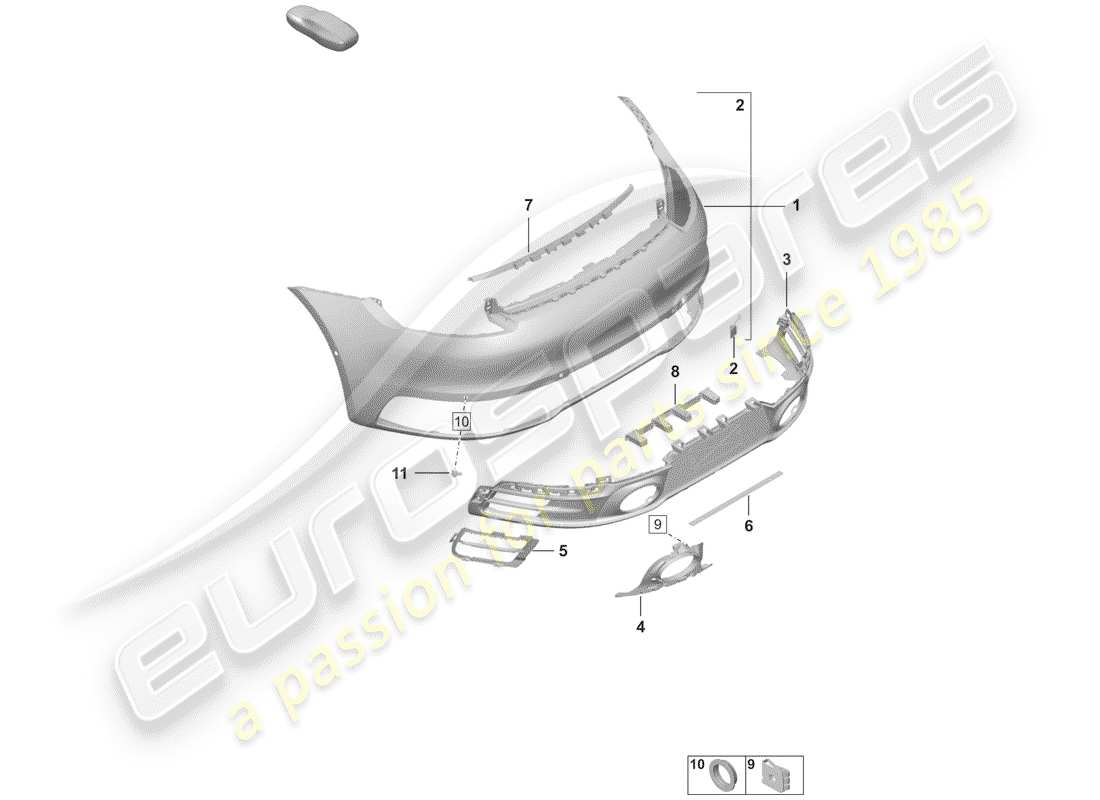 porsche 2019 bumper part diagram