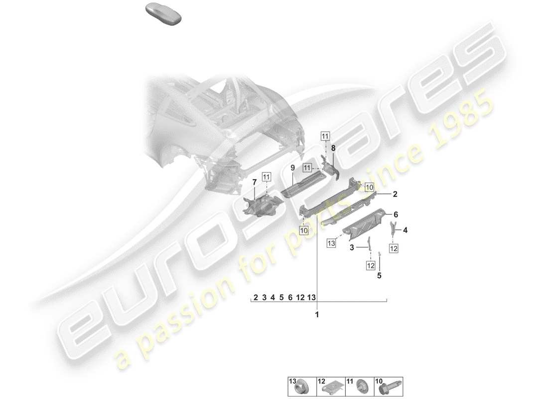 porsche 2020 bumper bracket part diagram