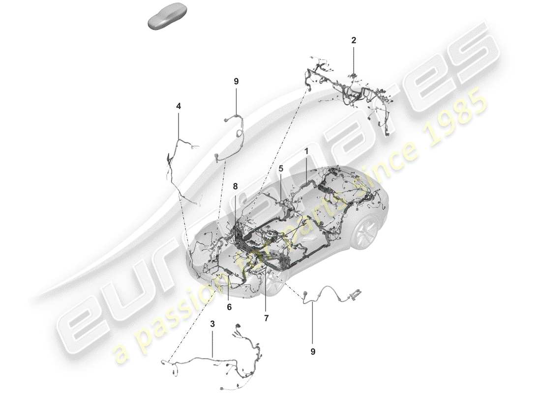 porsche 2020 harness part diagram