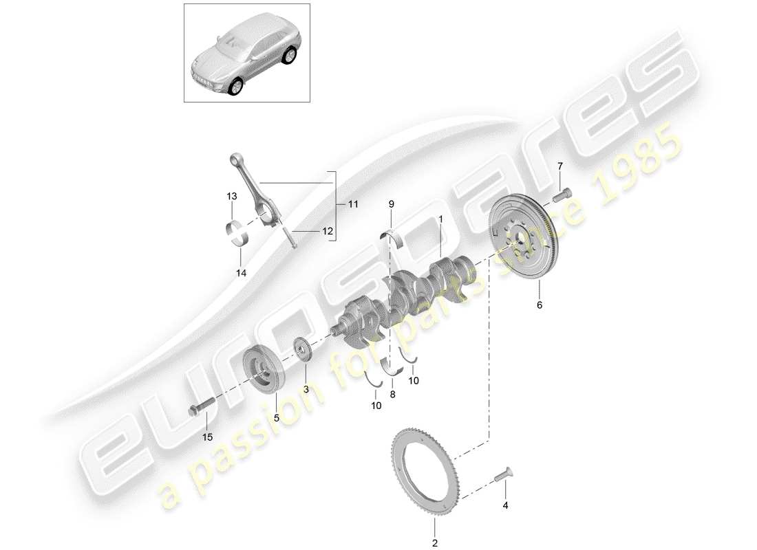 porsche macan (2018) crankshaft part diagram