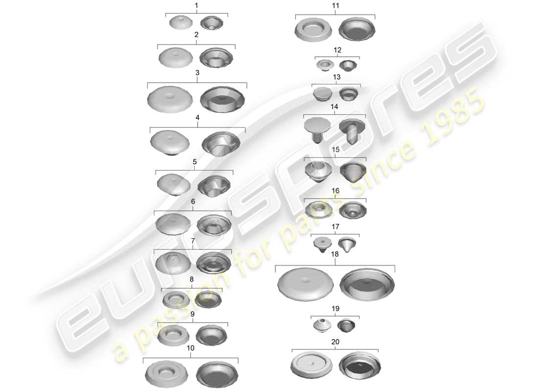 porsche 991r/gt3/rs (2019) plug part diagram