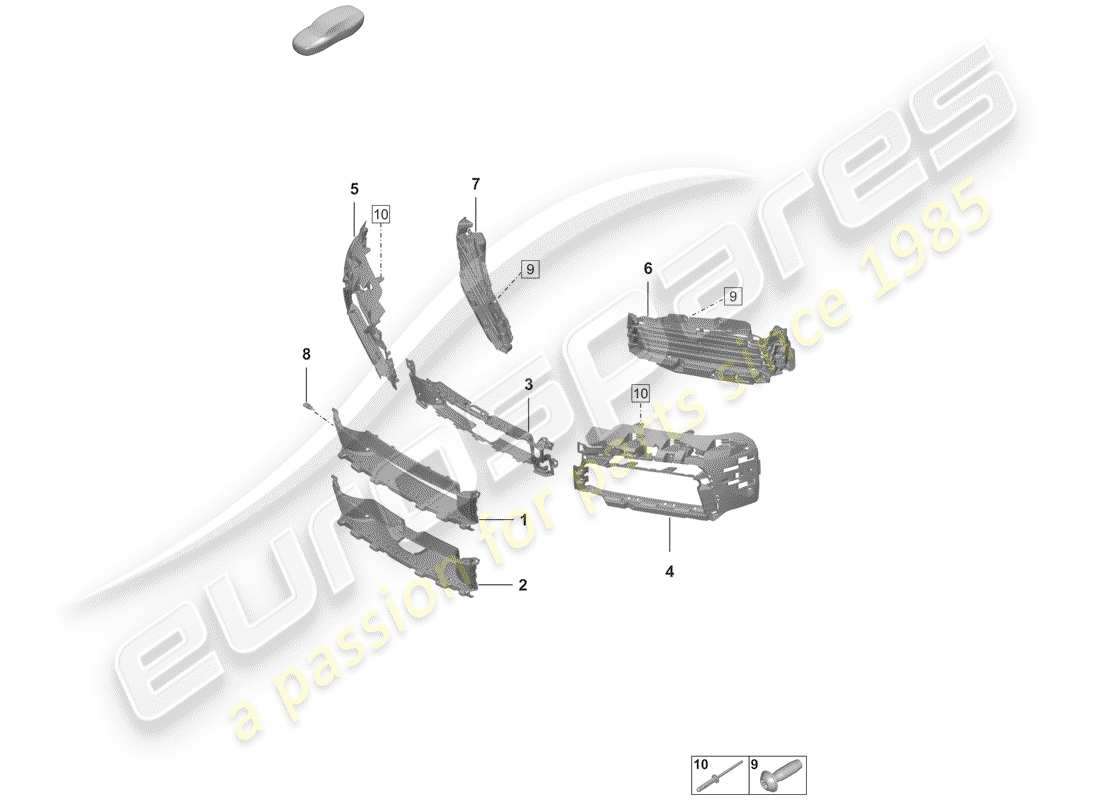 porsche 2019 air duct part diagram