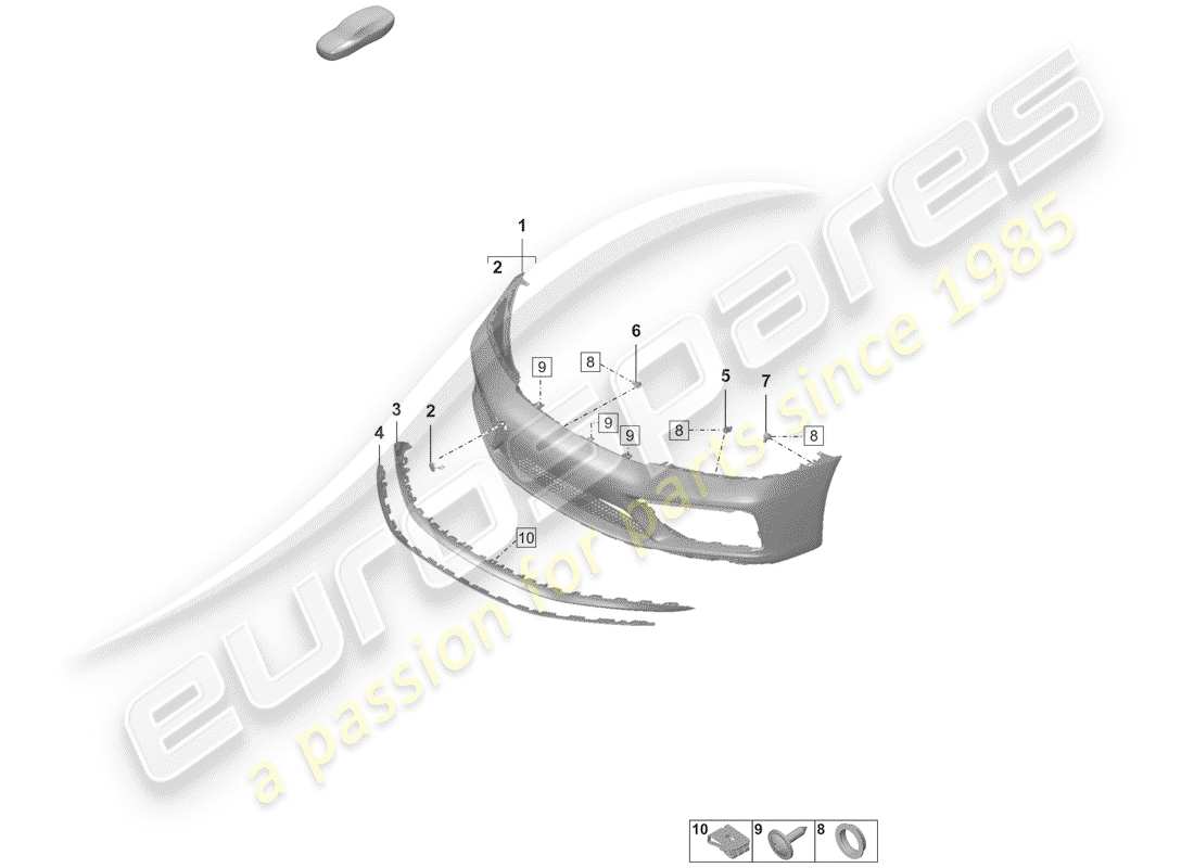 porsche 2019 bumper part diagram