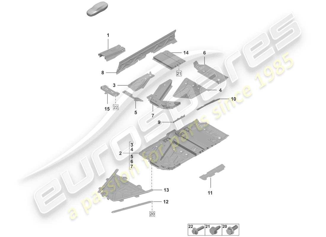 porsche 2019 floor pan part diagram