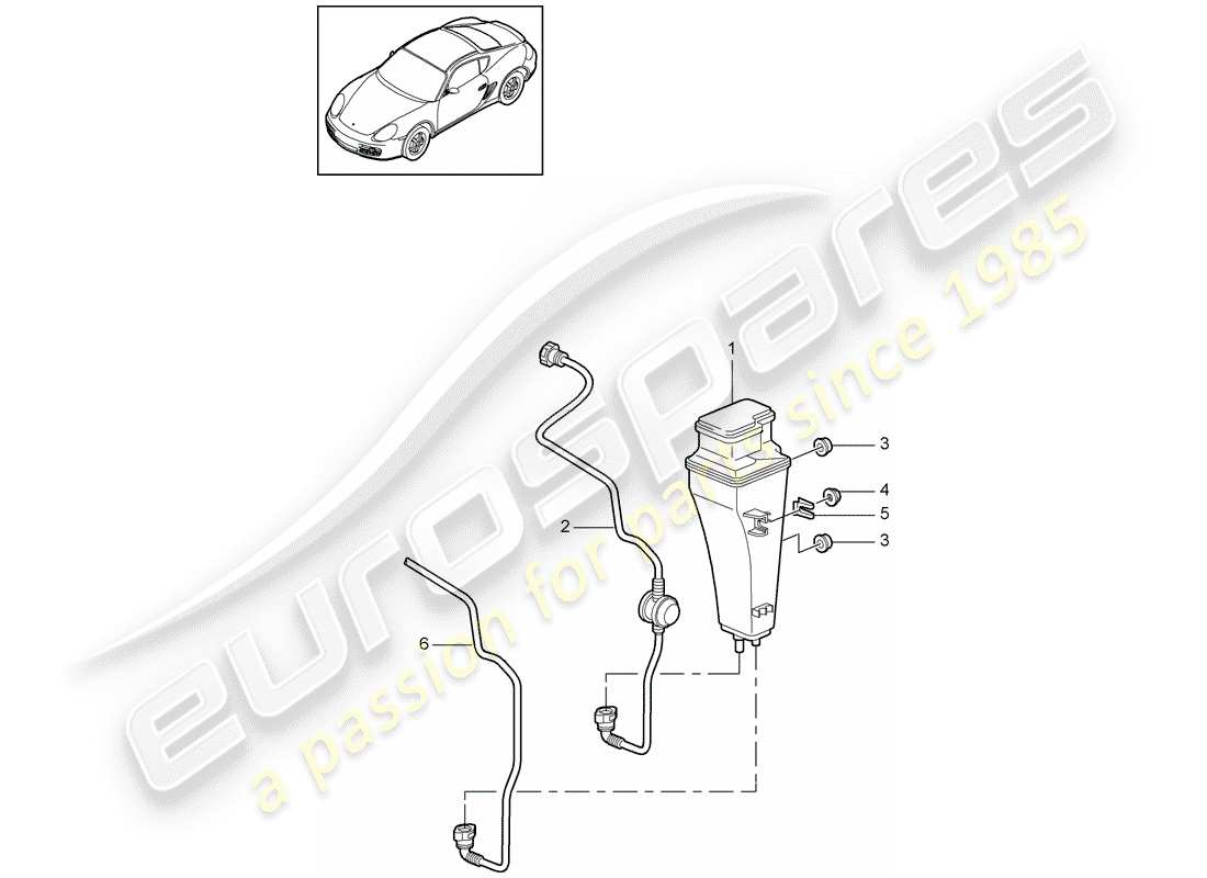 porsche cayman 987 (2010) evaporative emission canister part diagram