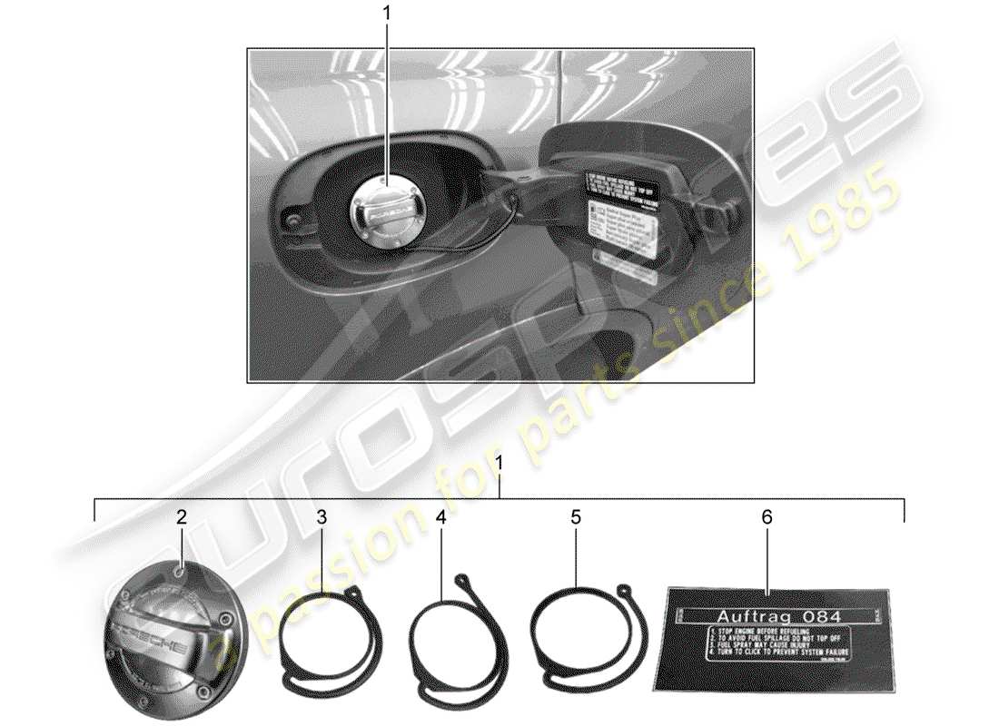 porsche tequipment cayenne (2020) fuel tank part diagram