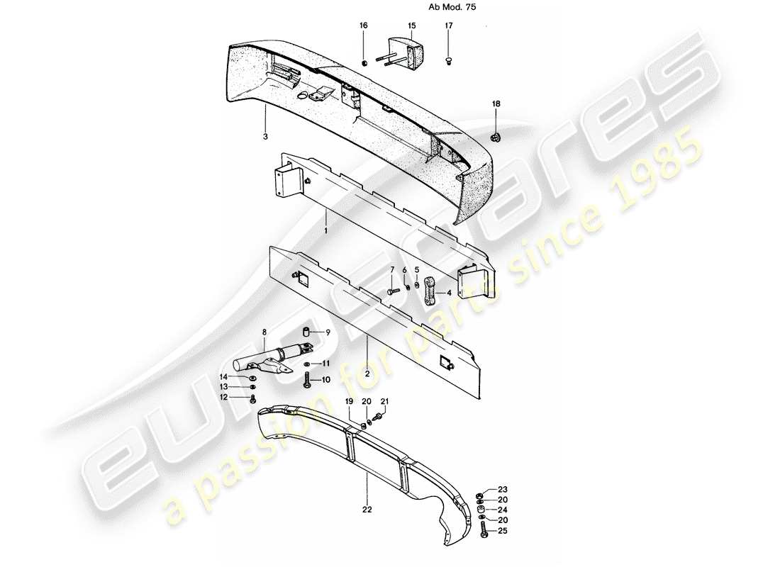 porsche 914 (1971) bumper - d - mj 1975>> part diagram