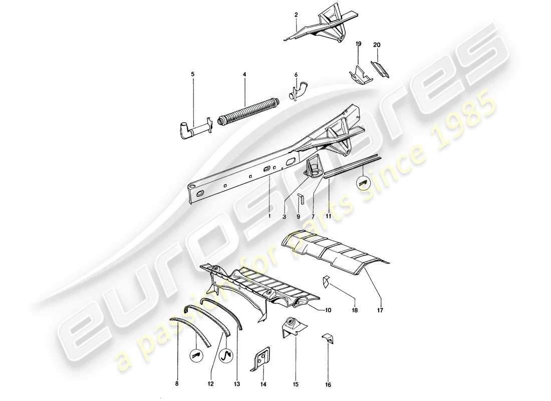 porsche 914 (1972) frame part diagram